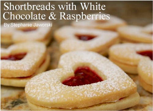 Shortbread Cookies with Raspberries & White Chocolate