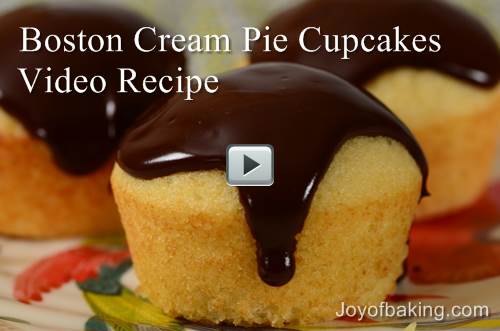 Boston Cream Pie Cupcakes Video Recipe – Joyofbaking.com