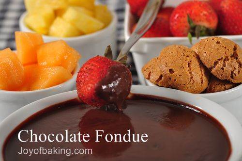 Recipes for chocolate fondue