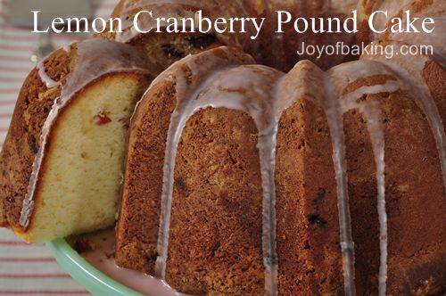 Lemon Cranberry Pound Cake Recipe