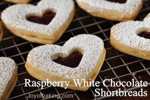 Shortbread Cookies with Raspberries & White Chocolate