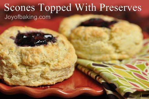 Scones Topped With Preserves Recipe