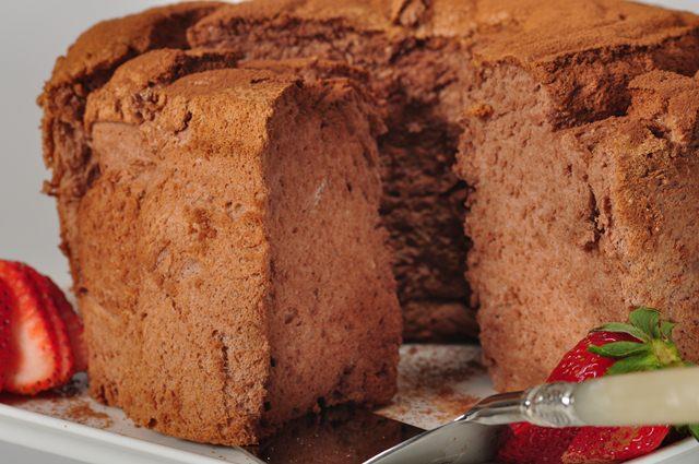 Chocolate Angel Food Cake with Orange-Vanilla Glaze - Paula Deen Magazine