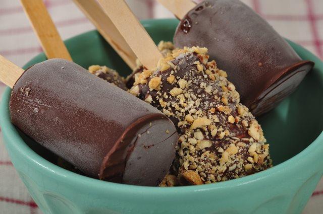 Frozen Dark Chocolate Banana Pops - Always Order Dessert